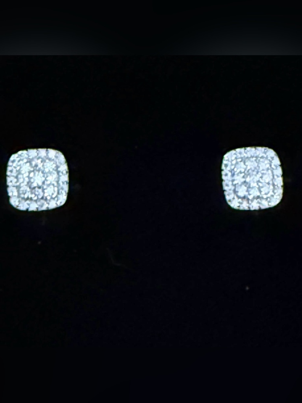 Moissanite Pavé Square Stud Earrings